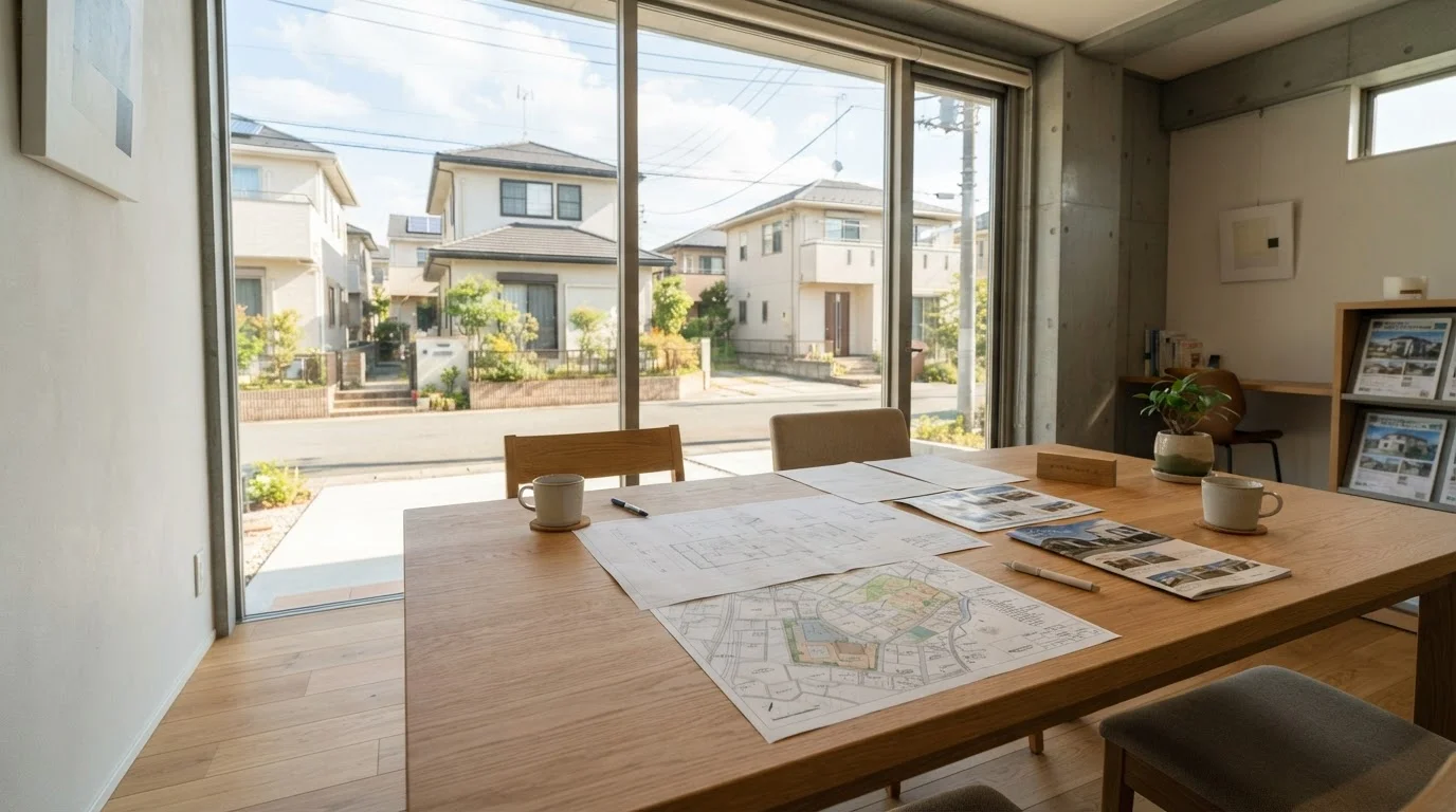 整備された土地の草地と作業用の通路